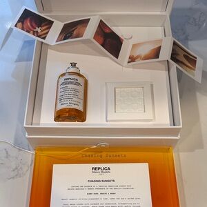 New Maison Margiela Replica Chasing Sunsets Fragrance PR box